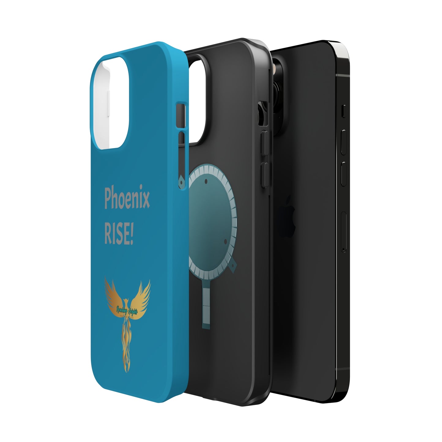 Phoenix Rise: Turquoise: Grey Font: MagSafe Tough Cases