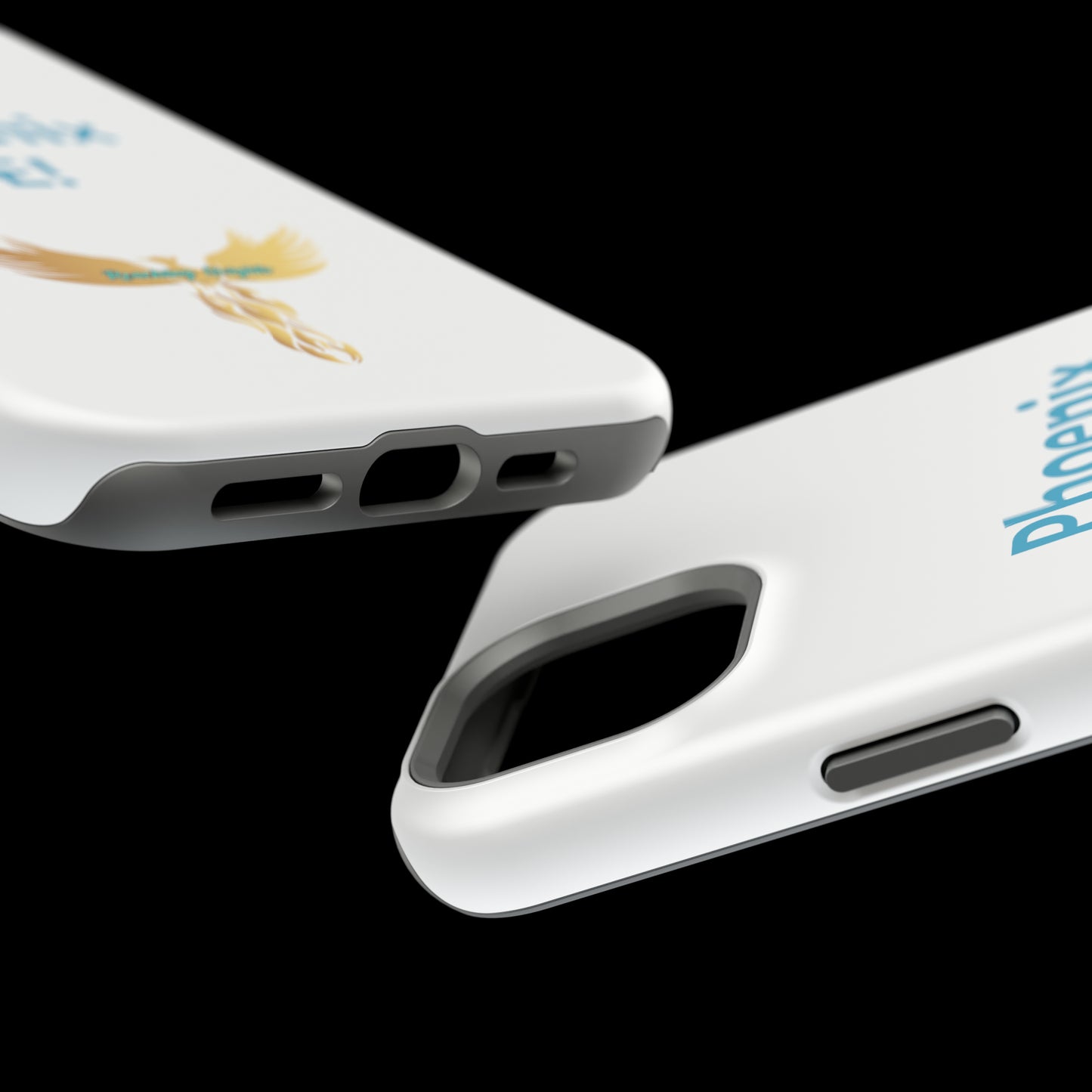 Phoenix Rise: White: Turquoise Font: MagSafe Tough Cases