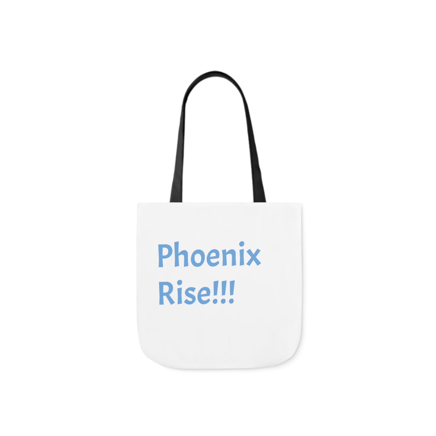White: RH Logo: Light Blue Font: Phoenix Rise: Canvas Tote Bag, 5-Color Straps