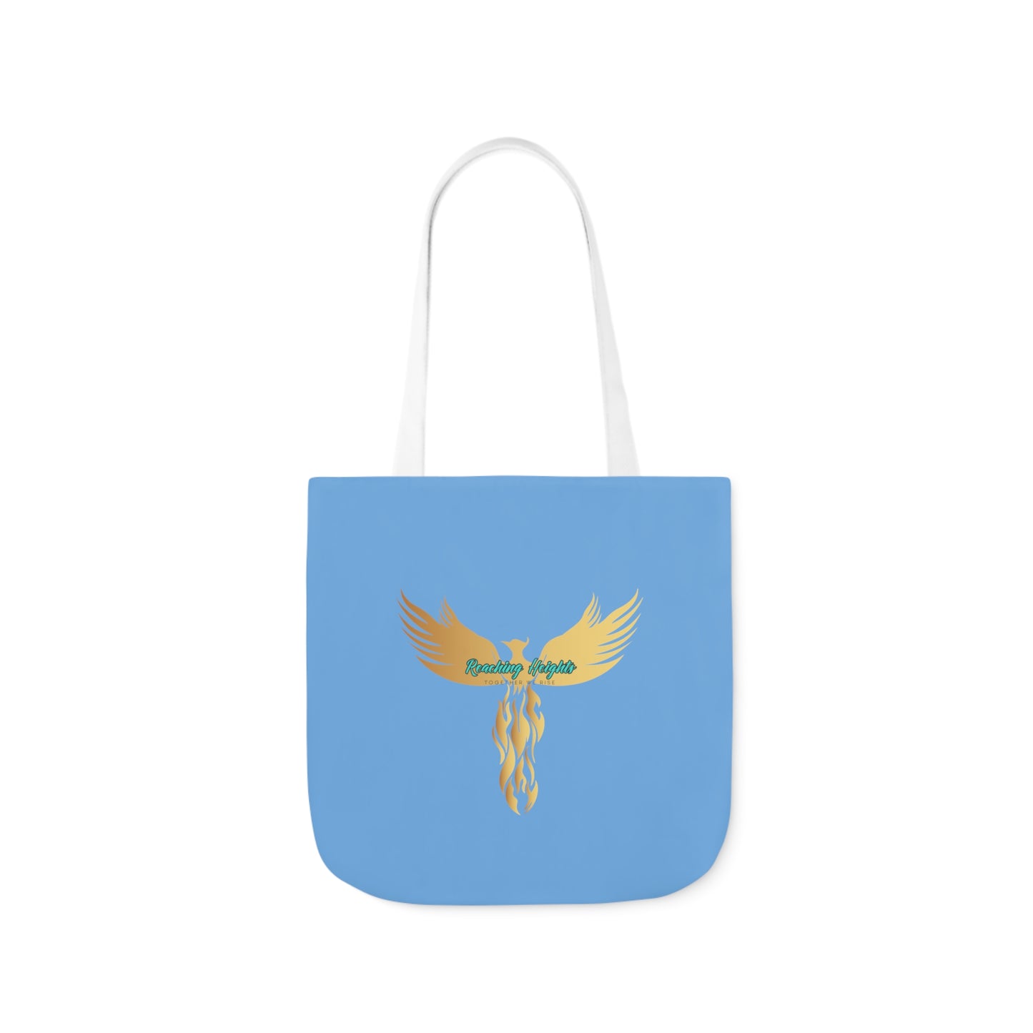Light Blue: RH Logo: Grey Font: Phoenix Rise: Canvas Tote Bag, 5-Color Straps