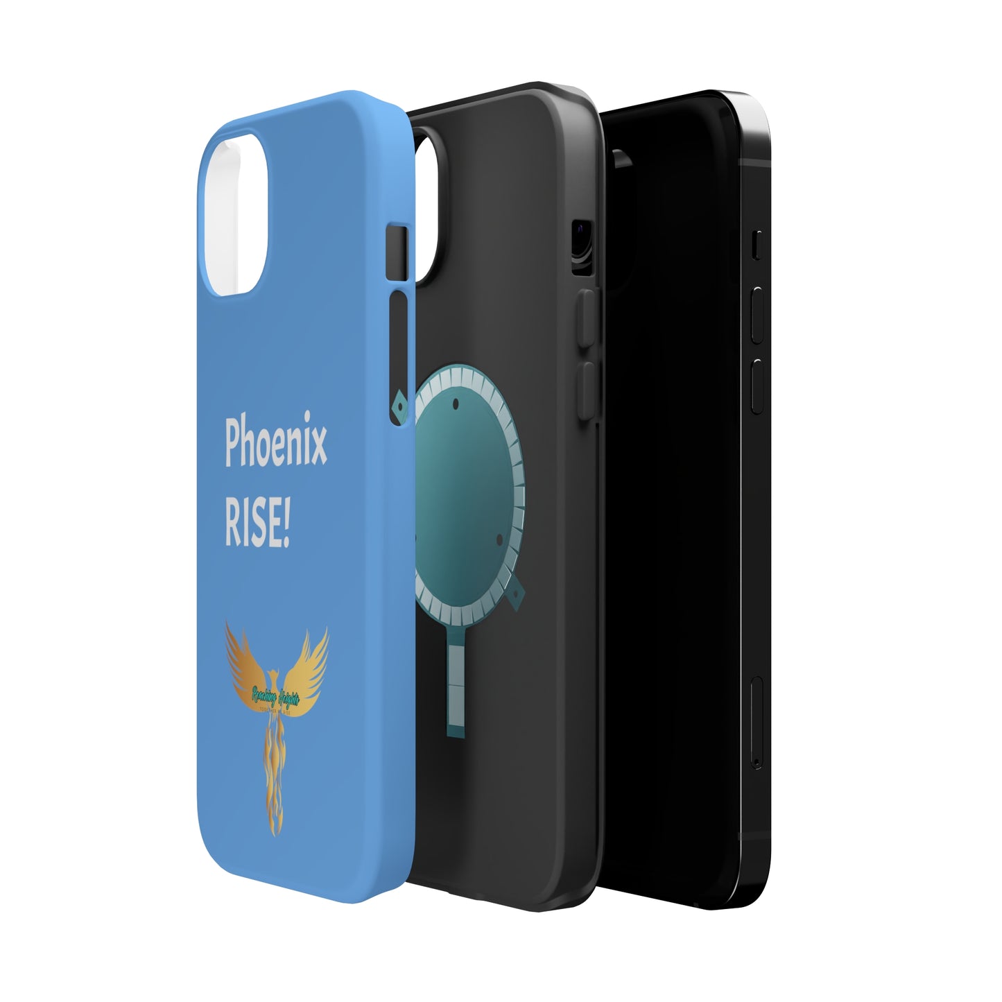 Phoenix Rise: Light Blue: White Font: MagSafe Tough Cases