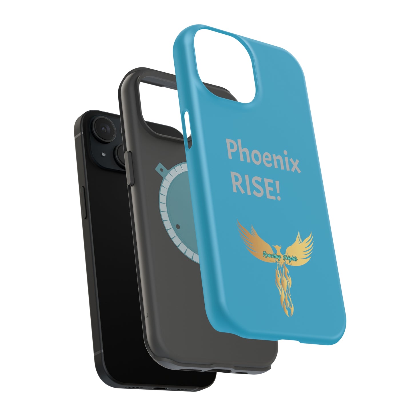 Phoenix Rise: Turquoise: Grey Font: MagSafe Tough Cases