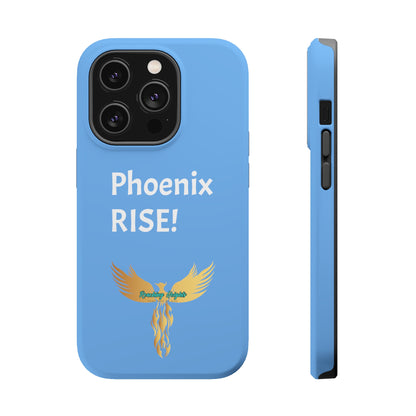 Phoenix Rise: Light Blue: White Font: MagSafe Tough Cases