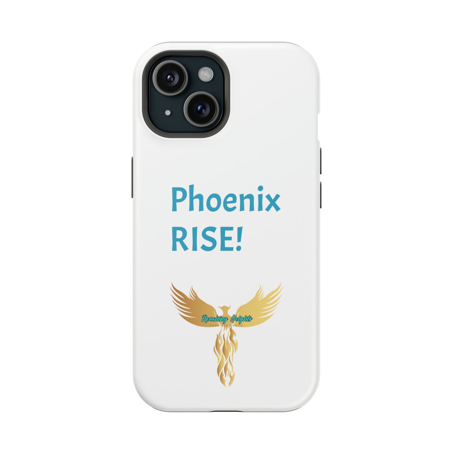 Phoenix Rise: White: Turquoise Font: MagSafe Tough Cases