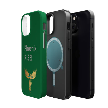 Phoenix Rise: Dark Green: Grey Font: MagSafe Tough Cases