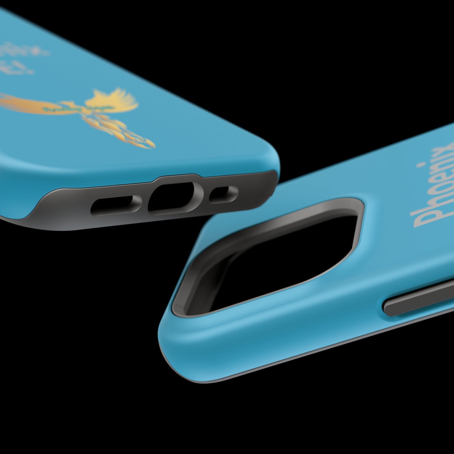 Phoenix Rise: Turquoise: Grey Font: MagSafe Tough Cases