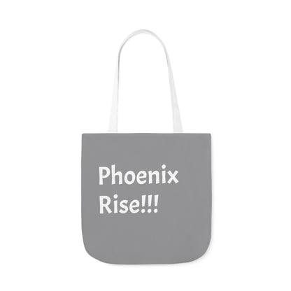 Grey: RH Logo: White Font: Phoenix Rise: Canvas Tote Bag, 5-Color Straps