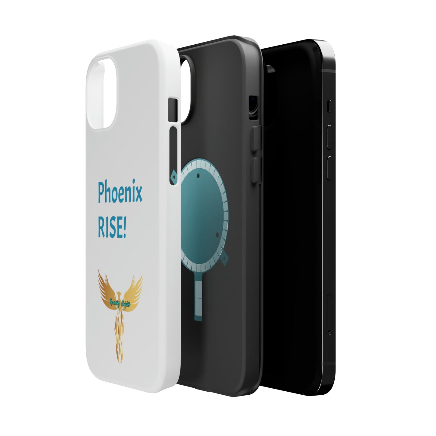 Phoenix Rise: White: Turquoise Font: MagSafe Tough Cases