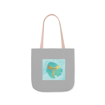 Grey: RH Splash: Light Blue Font: Canvas Tote Bag, 5-Color Straps