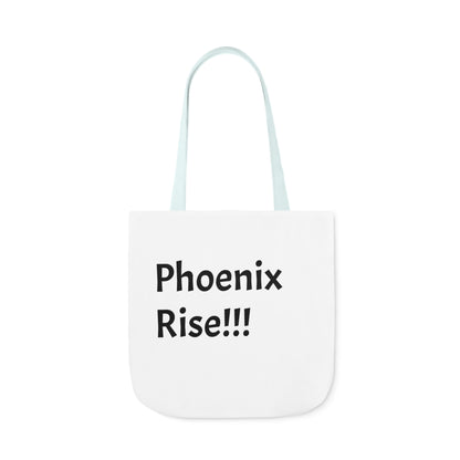 White: RH Logo: Black Font: Phoenix Rise: Canvas Tote Bag, 5-Color Straps