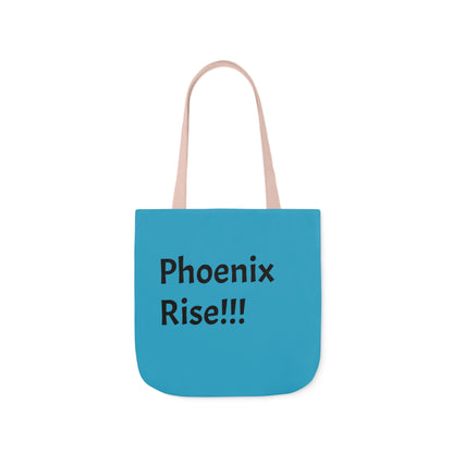 Turquoise: RH Logo: Black Font: Phoenix Rise: Canvas Tote Bag, 5-Color Straps