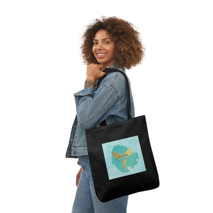 Black: RH Splash: Light Blue Font: Canvas Tote Bag, 5-Color Straps