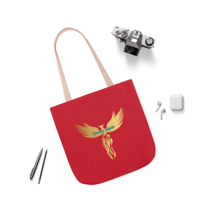 Red: RH Logo: White Font: Canvas Tote Bag, 5-Color Straps