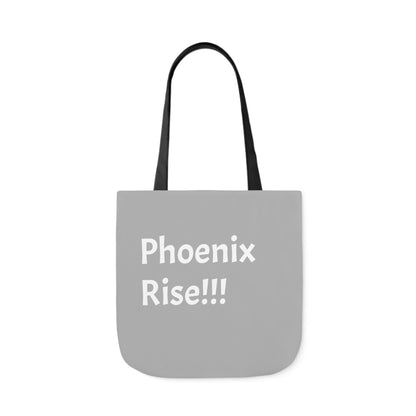 Light Grey: RH Logo: White Font: Phoenix Rise: Canvas Tote Bag, 5-Color Straps