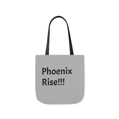 Light Grey: RH Logo: Black Font: Phoenix Rise: Canvas Tote Bag, 5-Color Straps