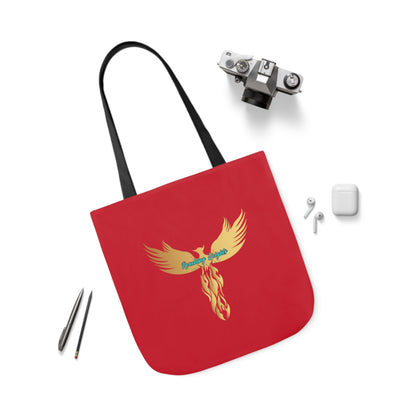 Red: RH Logo: White Font: No is Not an Option: Canvas Tote Bag, 5-Color Straps