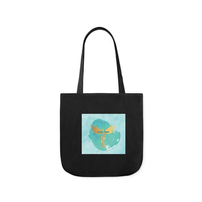 Black: RH Splash: Light Blue Font: Canvas Tote Bag, 5-Color Straps