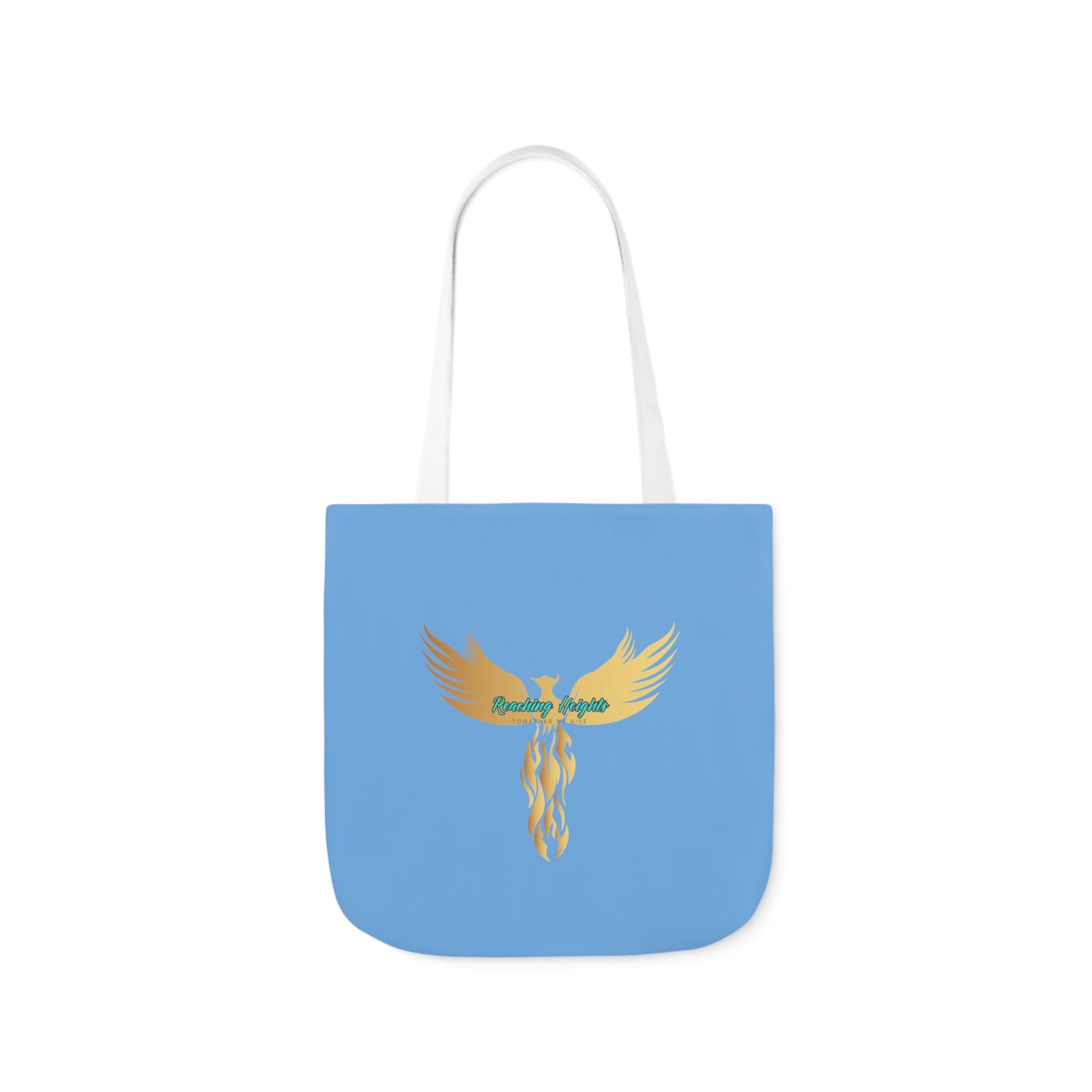 Light Blue: RH Logo: White Font: Phoenix Rise: Canvas Tote Bag, 5-Color Straps