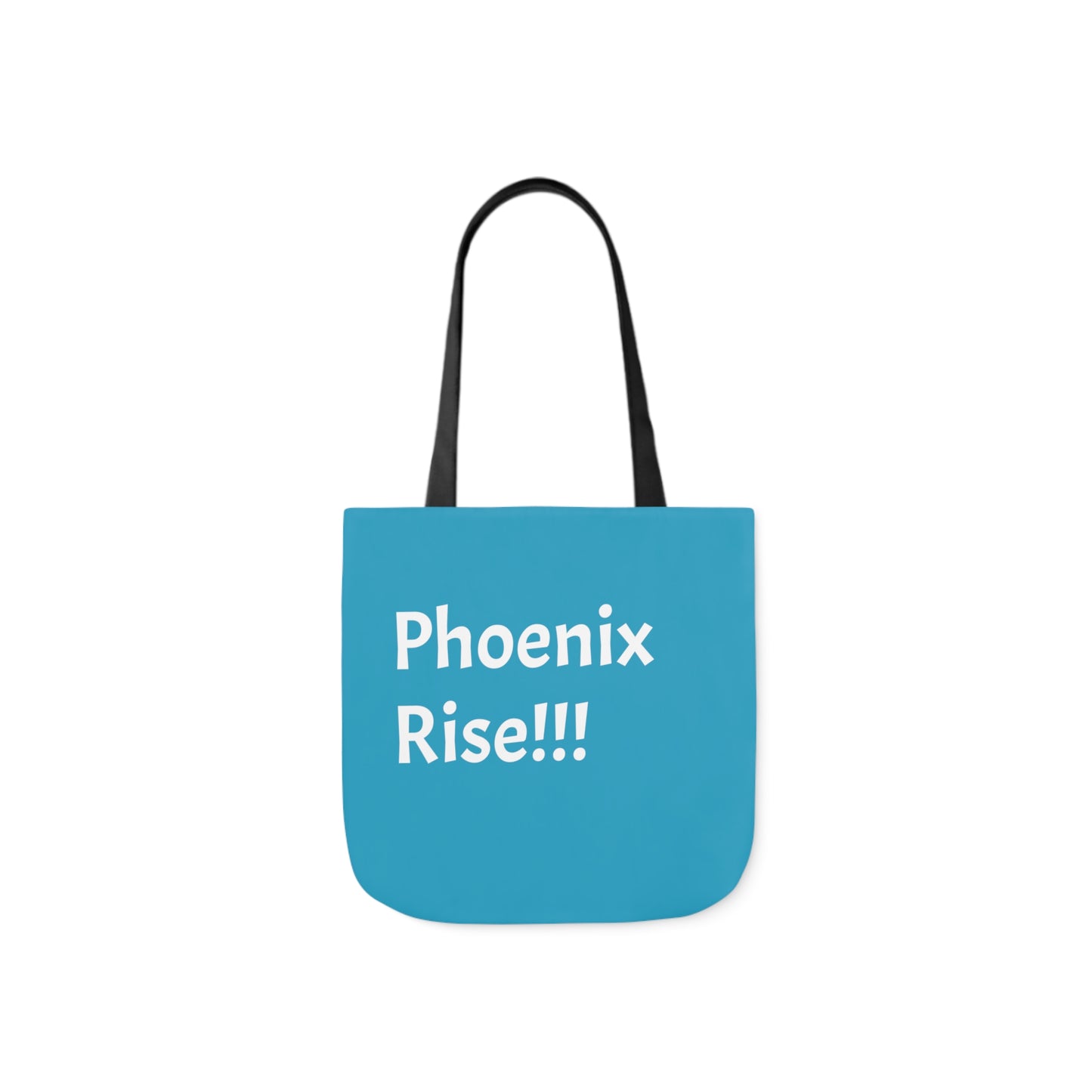 Turquoise: RH Logo: White Font: Phoenix Rise: Canvas Tote Bag, 5-Color Straps