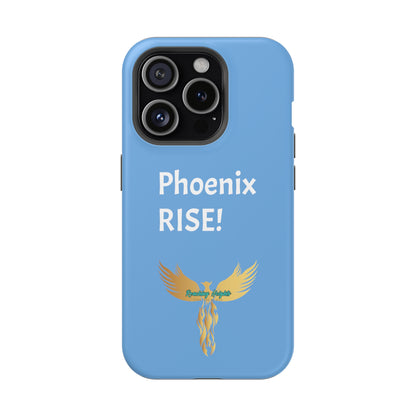 Phoenix Rise: Light Blue: White Font: MagSafe Tough Cases