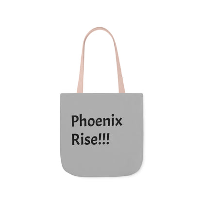 Light Grey: RH Logo: Black Font: Phoenix Rise: Canvas Tote Bag, 5-Color Straps