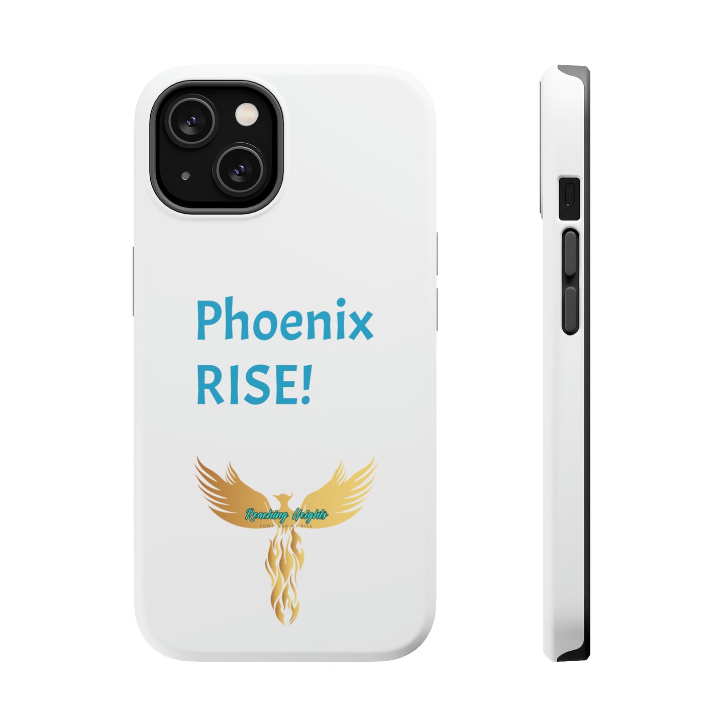 Phoenix Rise: White: Turquoise Font: MagSafe Tough Cases