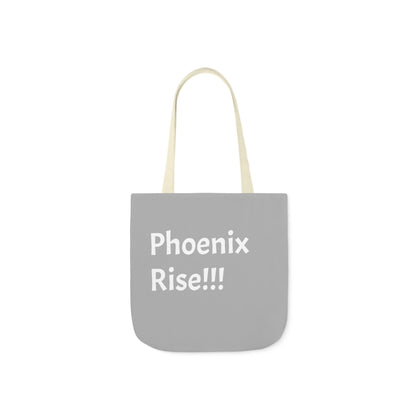 Light Grey: RH Logo: White Font: Phoenix Rise: Canvas Tote Bag, 5-Color Straps