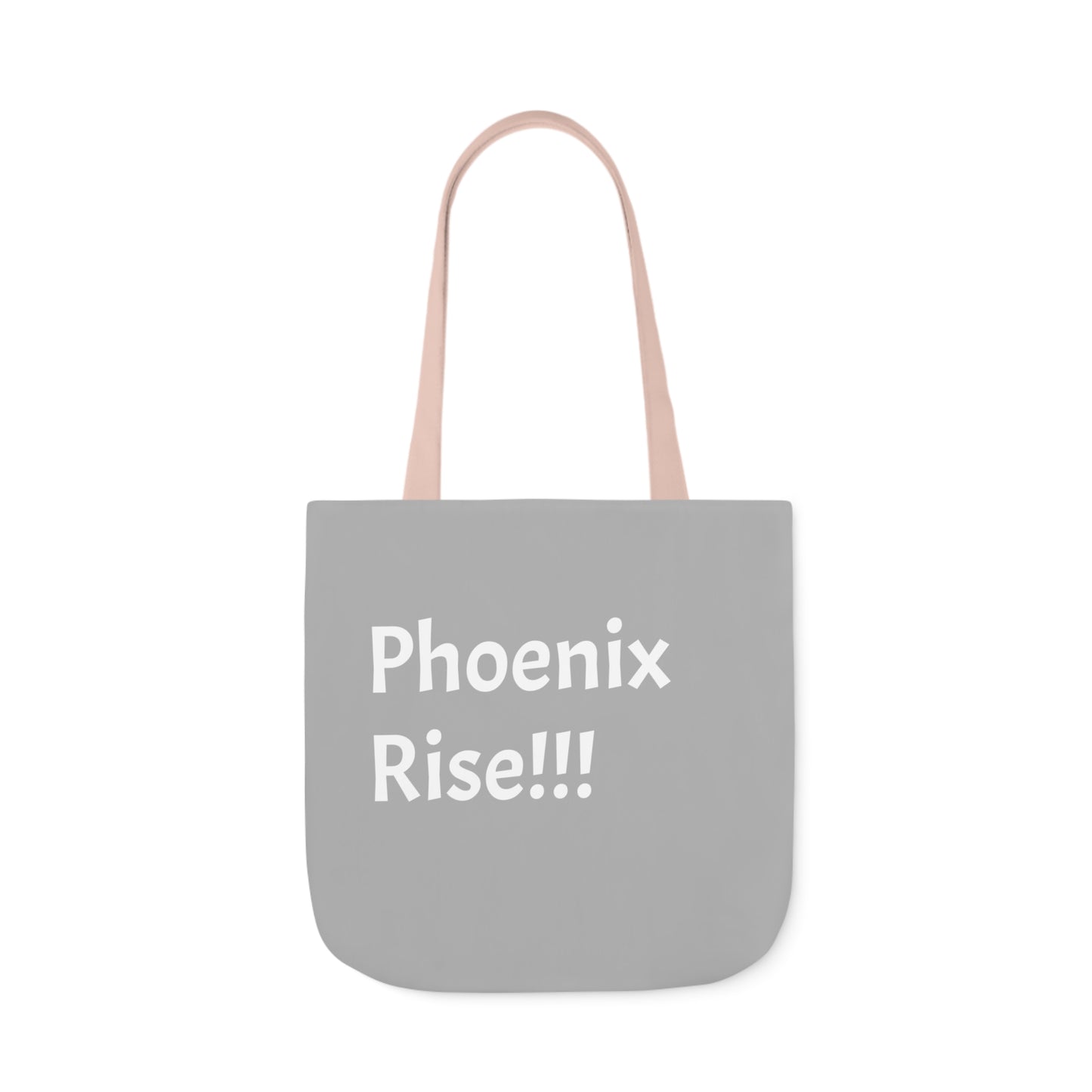 Light Grey: RH Logo: White Font: Phoenix Rise: Canvas Tote Bag, 5-Color Straps