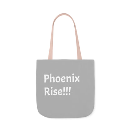 Light Grey: RH Logo: White Font: Phoenix Rise: Canvas Tote Bag, 5-Color Straps