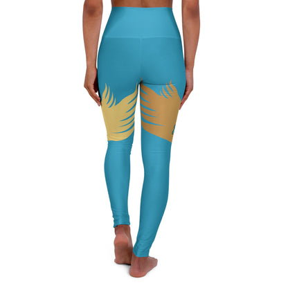 Turquiose: High Waisted Yoga Leggings (AOP)
