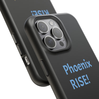 Phoenix Rise: Black: Light Blue Font: MagSafe Tough Cases