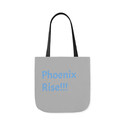 Light Grey: RH Logo: Light Blue Font: Phoenix Rise: Canvas Tote Bag, 5-Color Straps