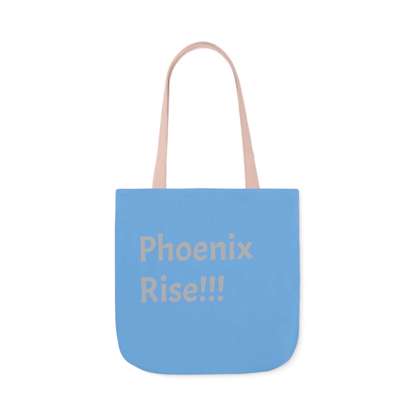 Light Blue: RH Logo: Grey Font: Phoenix Rise: Canvas Tote Bag, 5-Color Straps