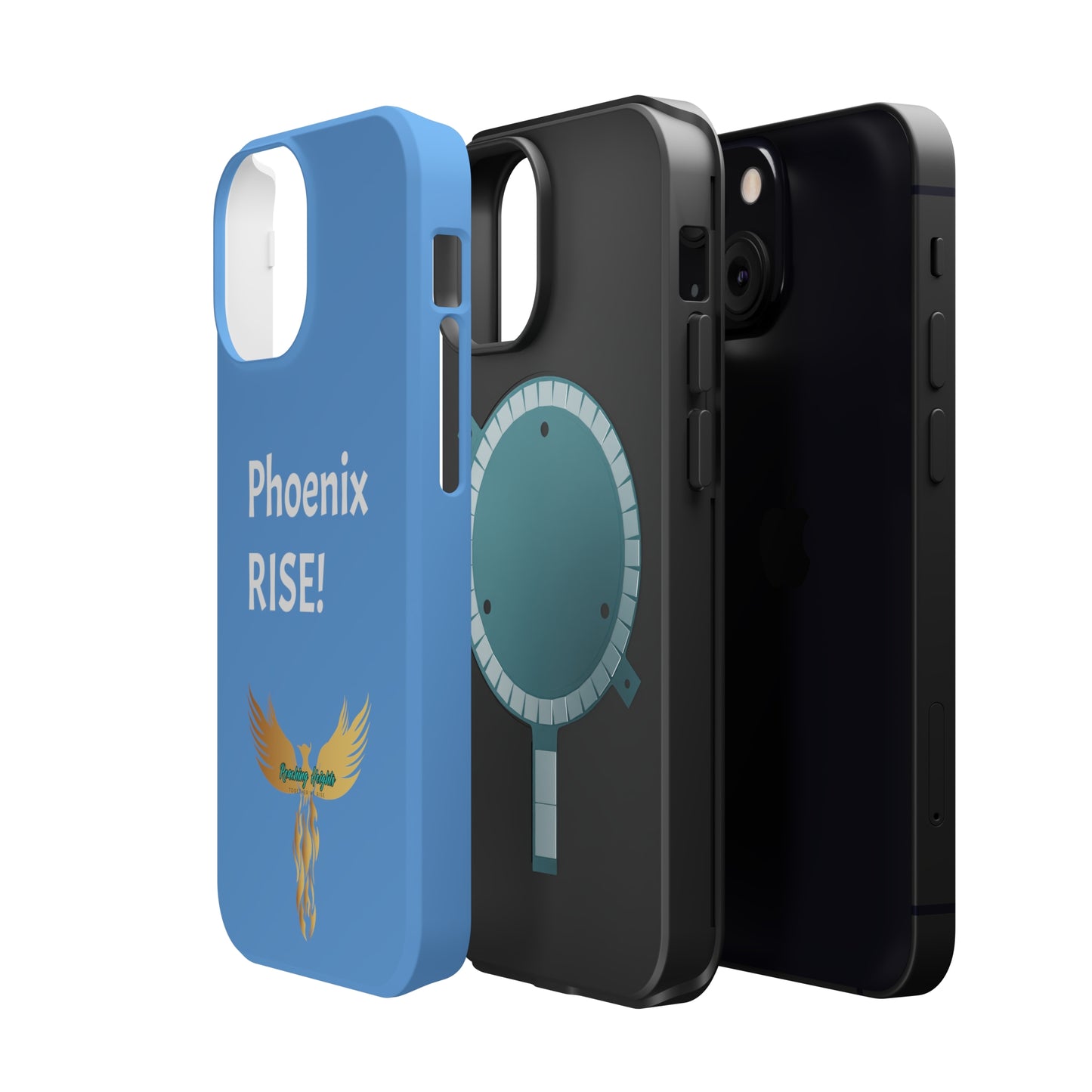 Phoenix Rise: Light Blue: White Font: MagSafe Tough Cases