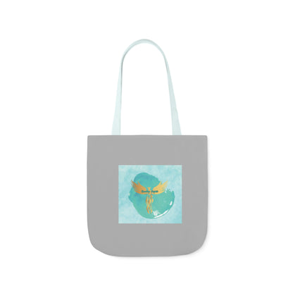 Grey: RH Splash: Light Blue Font: Canvas Tote Bag, 5-Color Straps