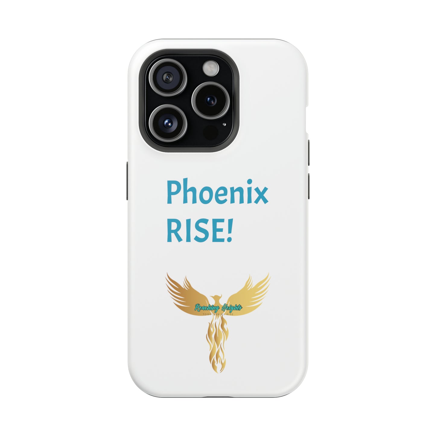 Phoenix Rise: White: Turquoise Font: MagSafe Tough Cases