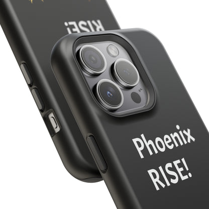 Phoenix Rise: Black: White Font: MagSafe Tough Cases