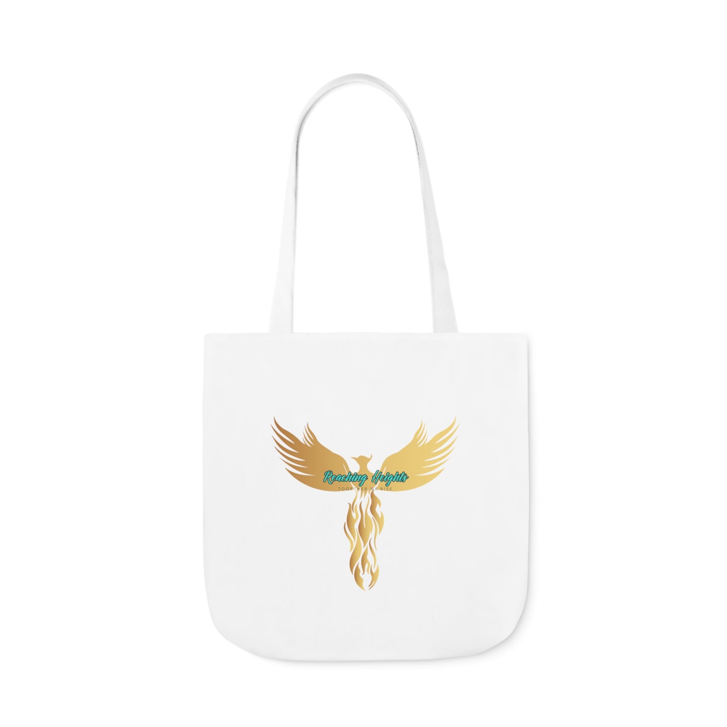White: RH Logo: Light Blue Font: Phoenix Rise: Canvas Tote Bag, 5-Color Straps