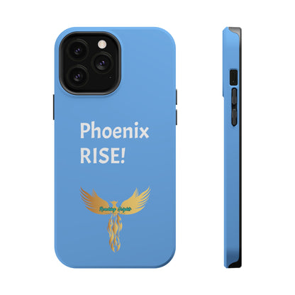 Phoenix Rise: Light Blue: White Font: MagSafe Tough Cases