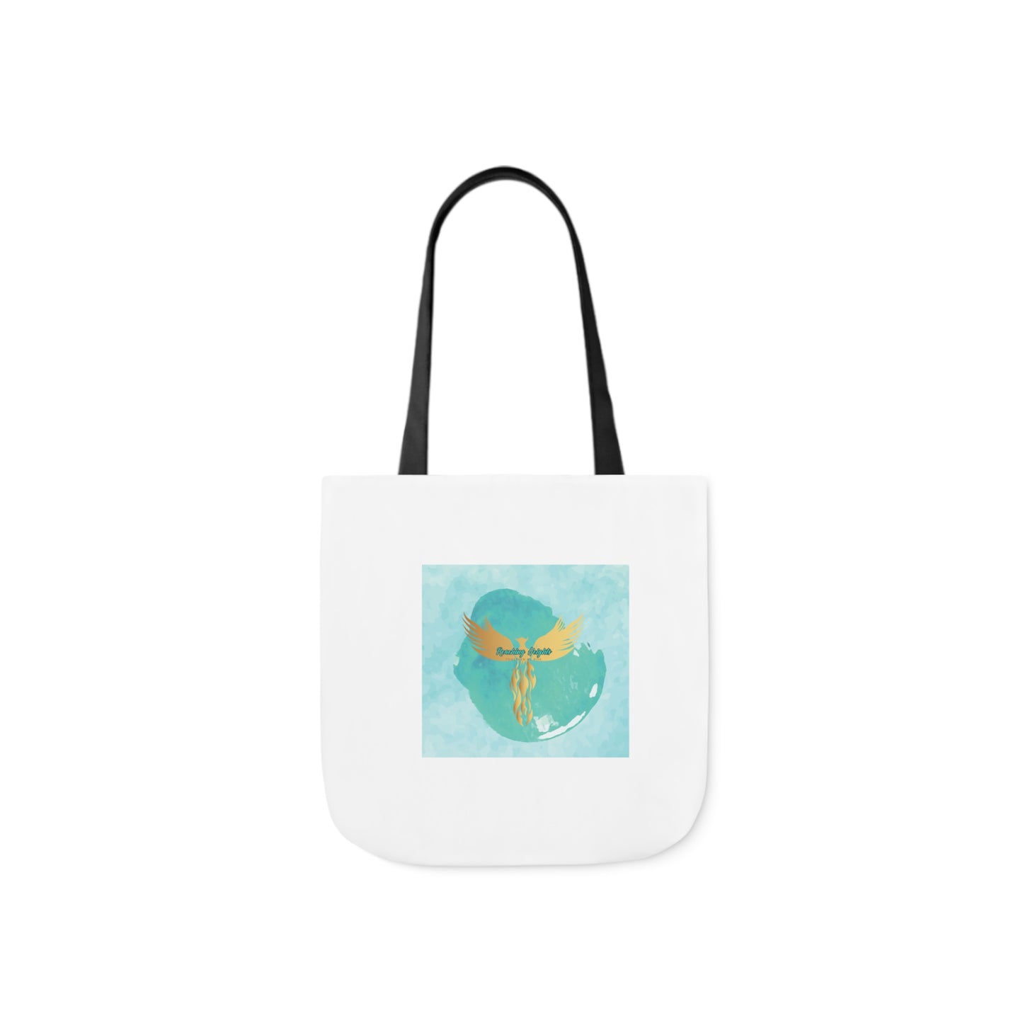 White: RH Splash: Light Blue Font: Canvas Tote Bag, 5-Color Straps