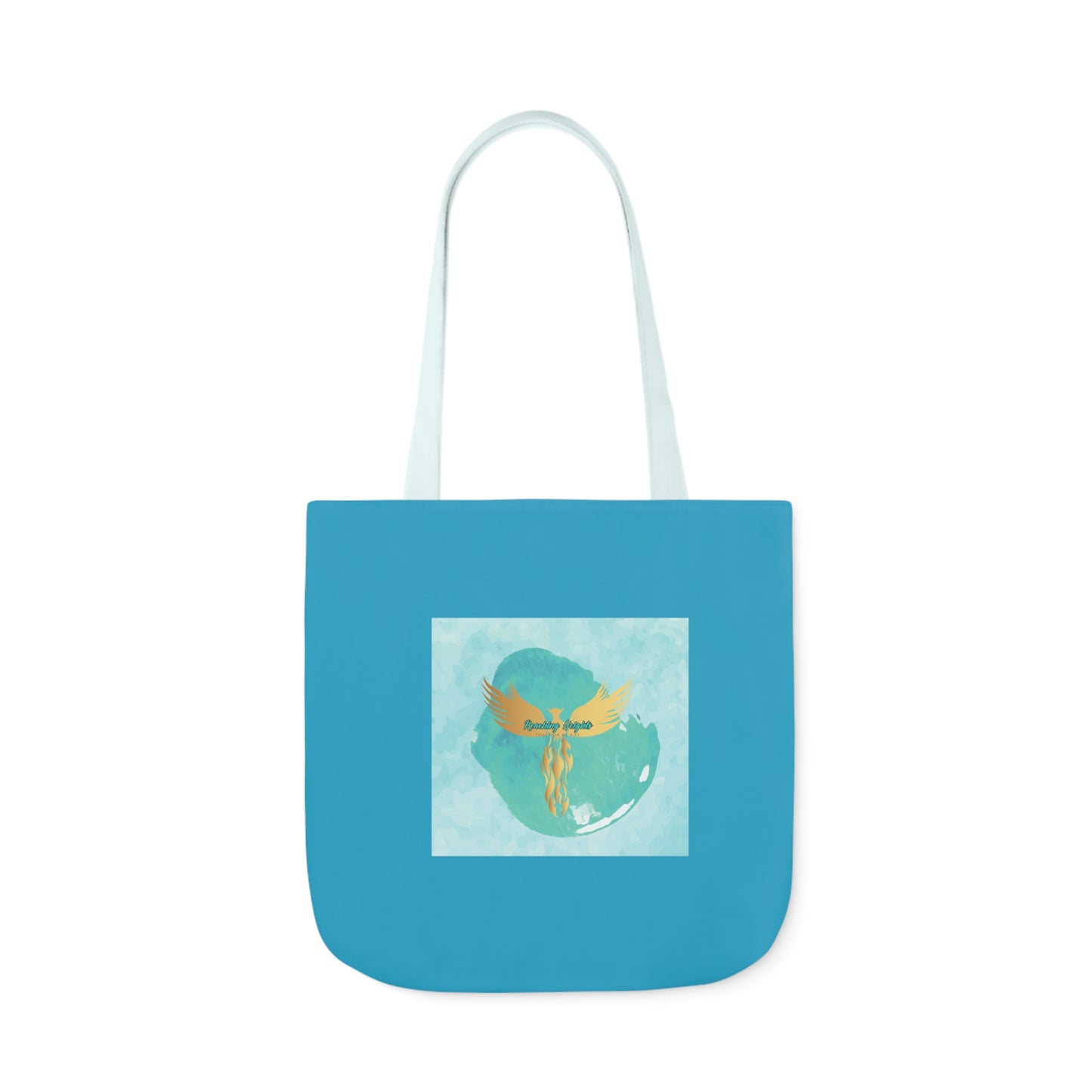 Turquoise: RH Splash: White Font: Canvas Tote Bag, 5-Color Straps