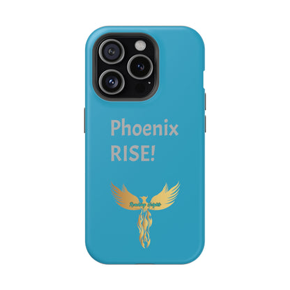 Phoenix Rise: Turquoise: Grey Font: MagSafe Tough Cases