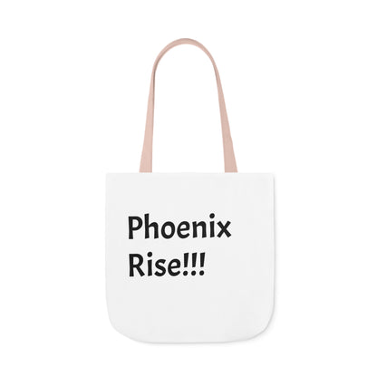 White: RH Logo: Black Font: Phoenix Rise: Canvas Tote Bag, 5-Color Straps