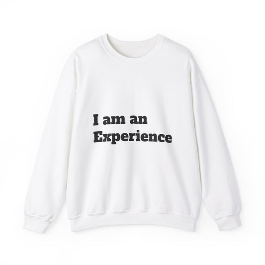 I am an Experience: Black font: Unisex Heavy Blend™ Crewneck Sweatshirt