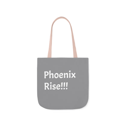 Grey: RH Logo: White Font: Phoenix Rise: Canvas Tote Bag, 5-Color Straps