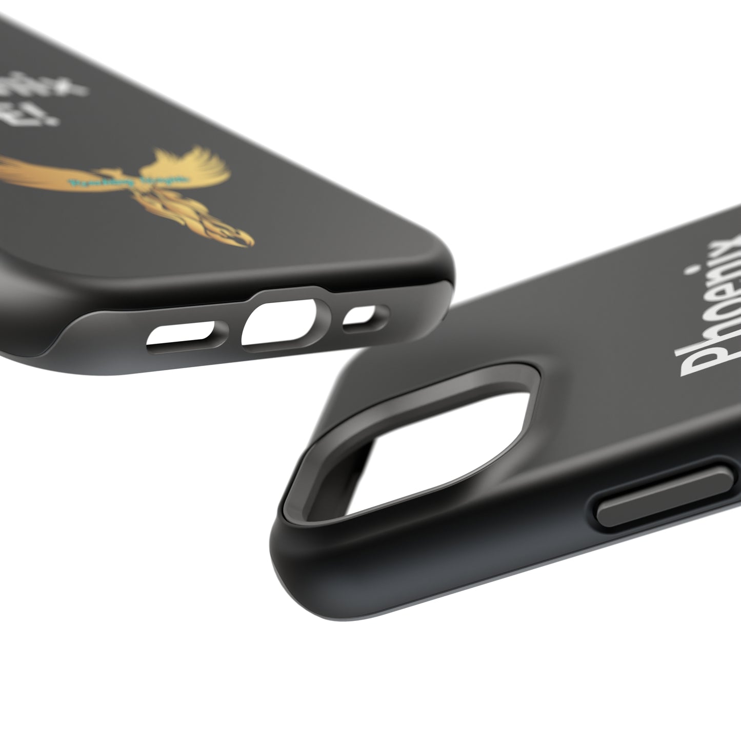 Phoenix Rise: Black: White Font: MagSafe Tough Cases