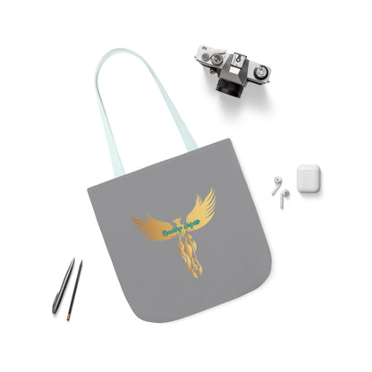 Grey: RH Logo: Black Font: Phoenix Rise: Canvas Tote Bag, 5-Color Straps