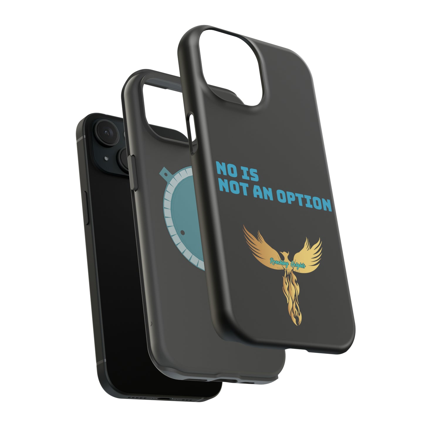 No Is Not an Option: Black: Turquoise Font: MagSafe Tough Cases