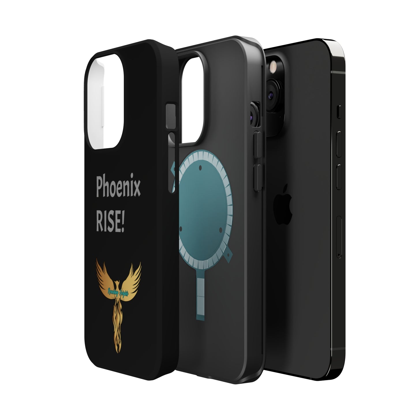 Phoenix Rise: Black: Grey Font: MagSafe Tough Cases