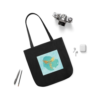 Black: RH Splash: Light Blue Font: Canvas Tote Bag, 5-Color Straps